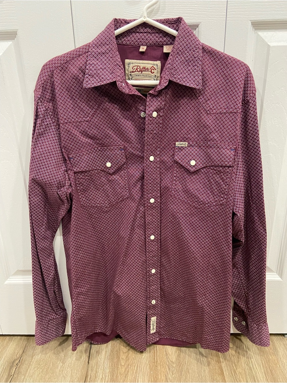 Rafter C Cowboy Collection Men's L/S Button-Down Shirt - Geometric w/pearl snap